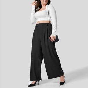 NWT Halara Black Wide Leg Waffle Pants Size 1X